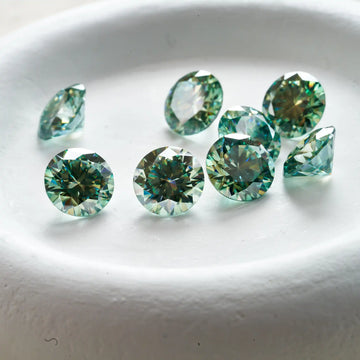 0.1-5CT bluegreen Color moissanite VVS1 3EX Cut Light Blue Green color Moissanite Loose Stone Certified GRA  DIY  silver Jewelry