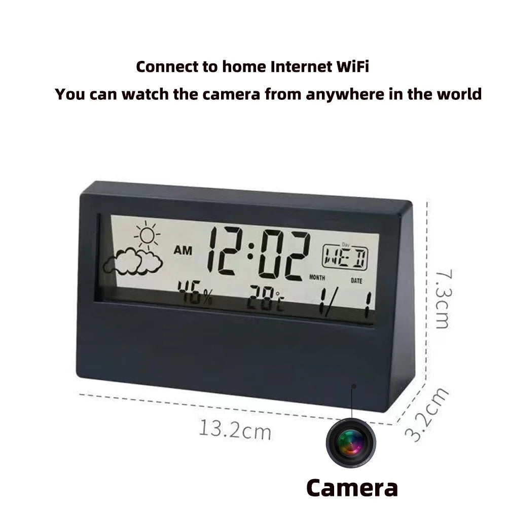 4K WiFi Clock Camera with Motion Detection | Remote Live View via App | Home & Office Smart Security Recorder