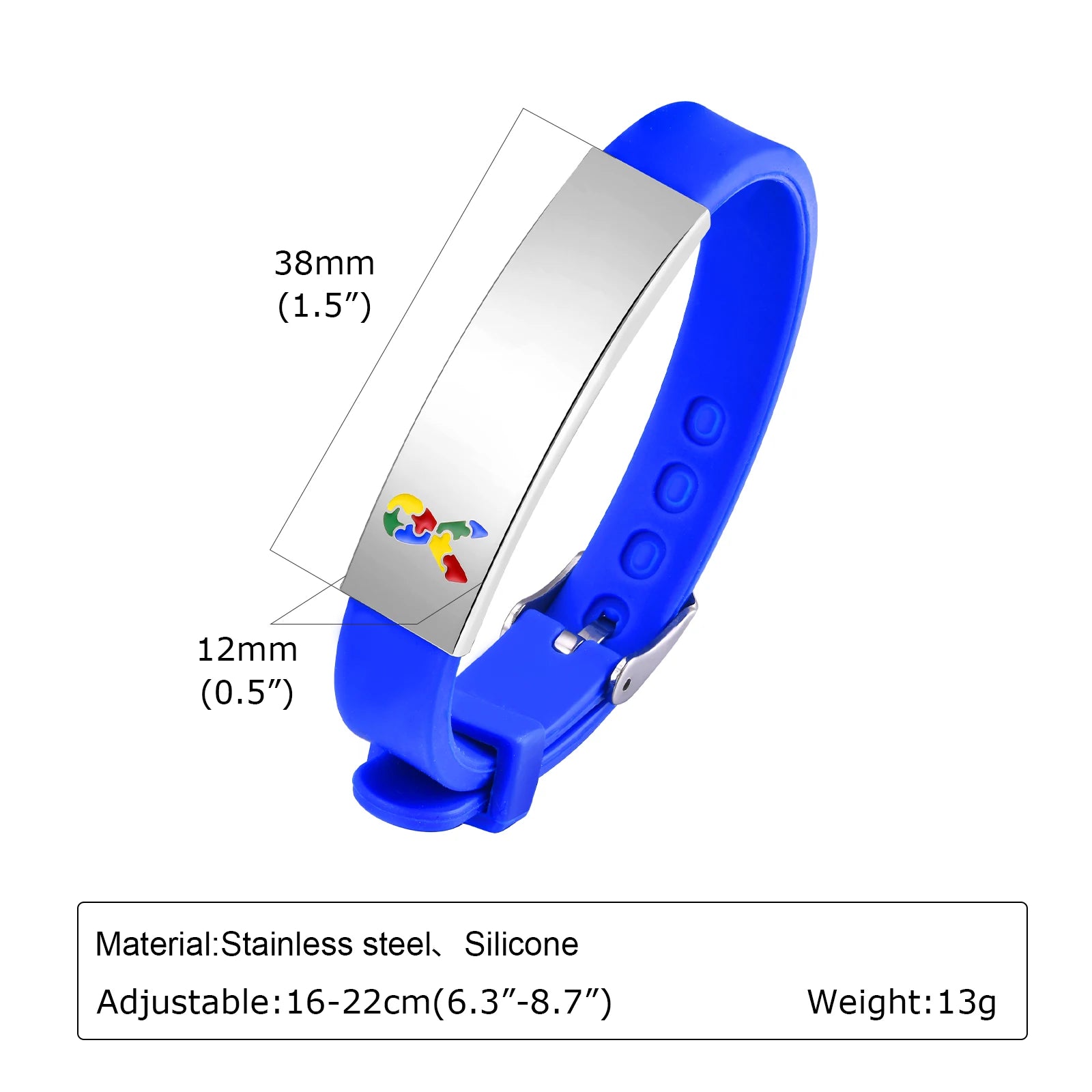Personalized Autism Medical Alert ID Bracelet, Custom Engraved Emergency Silcone Wristband for little Girls Boys ( 0-7 years)
