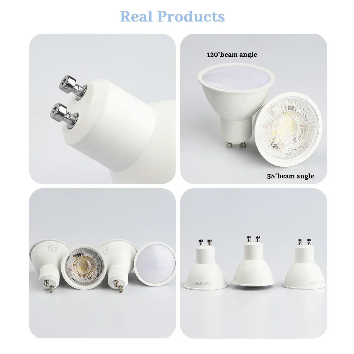 10PCS LED Spotlight Bulb GU10 AC220V 110V 8W 120/38 Degree Beam Angle High Lumen Indoor LED Energy Saving Lights Bulb