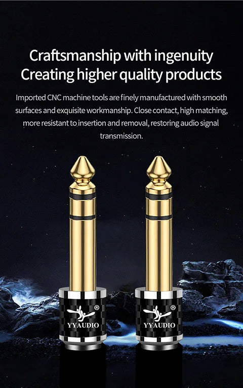 YYAUDIO 6.5mm Male to 3.5mm Female Stereo Audio Adapter for Headphones, Amplifiers and Guitars