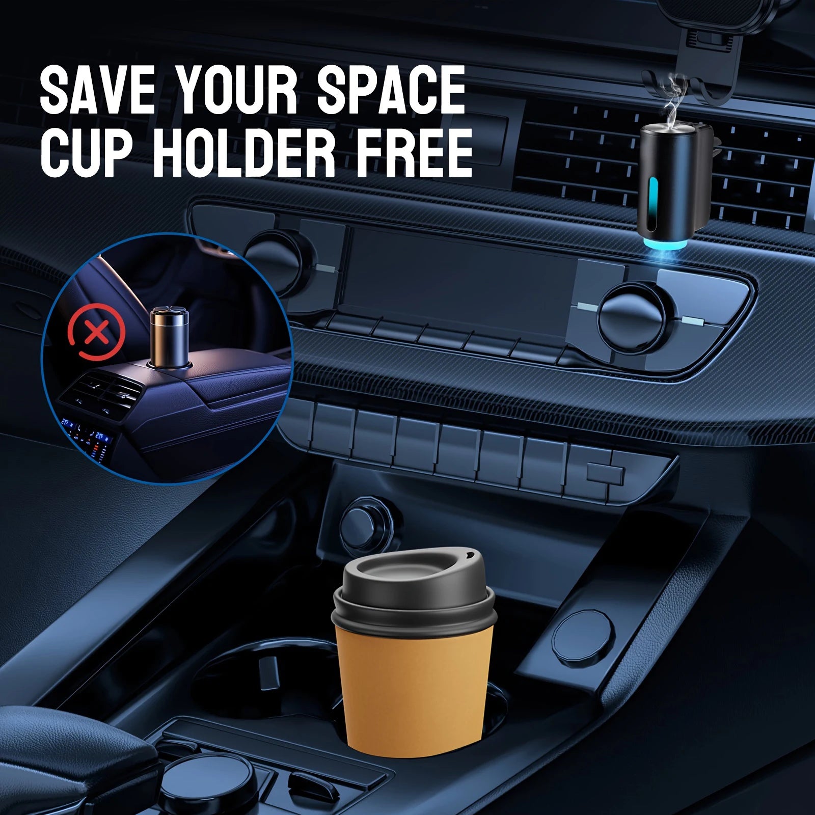Car Diffuser Purifier Essential Fragrance Aroma AI Air Aromatherapy Humidifier Freshener Perfume Oil Mounted Ionizer Generator