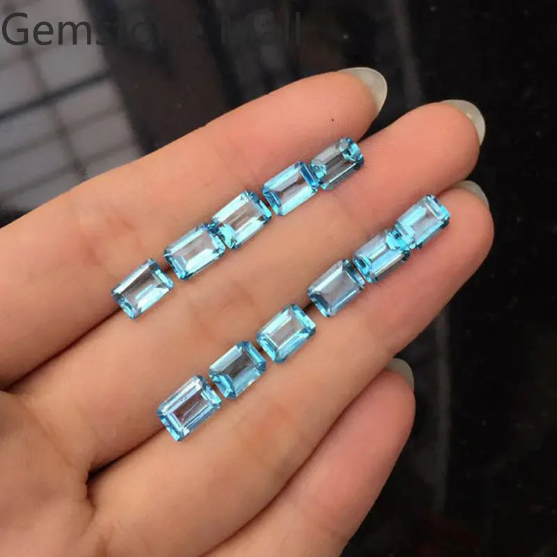 Wholesale Price Emerald Cut Topaz 3mm*5mm To 13mm*18mm VVS Grade Natural Topaz Loose Gemstone for Jewelry Shop