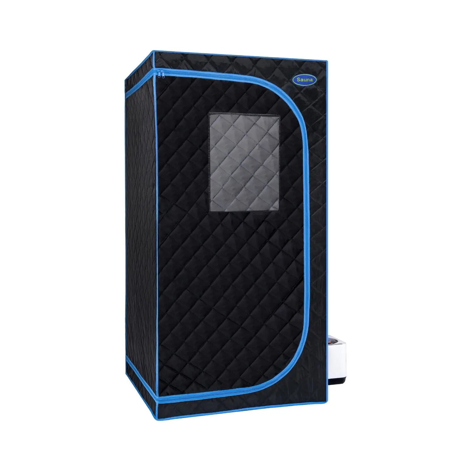 Portable Black Full Size Steam Sauna tent–Personal Home Spa, with Steam Generator, Remote Control, Foldable Chair, PVC pipes. Ea