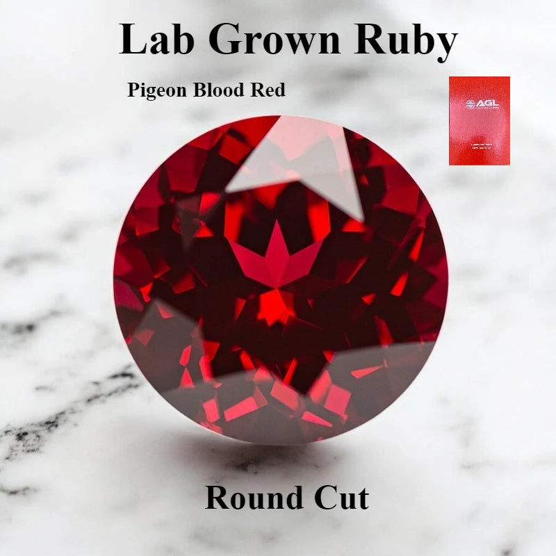 Lab Grown Ruby Various Shape Pigeon Blood Red Charms Gemstone for DIY Jewelry Making Materials Selectable Certificate