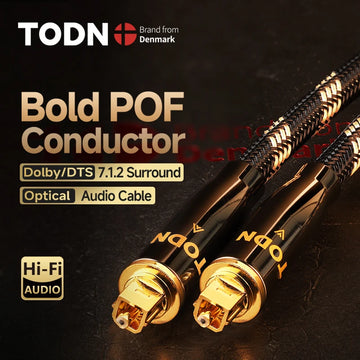 TODN HiFi Optical Audio Cable Digital Fiber Optical Toslink S/PDIF Gold Plated Plug Surround Sound System for TV, PS4, Xbox, CD