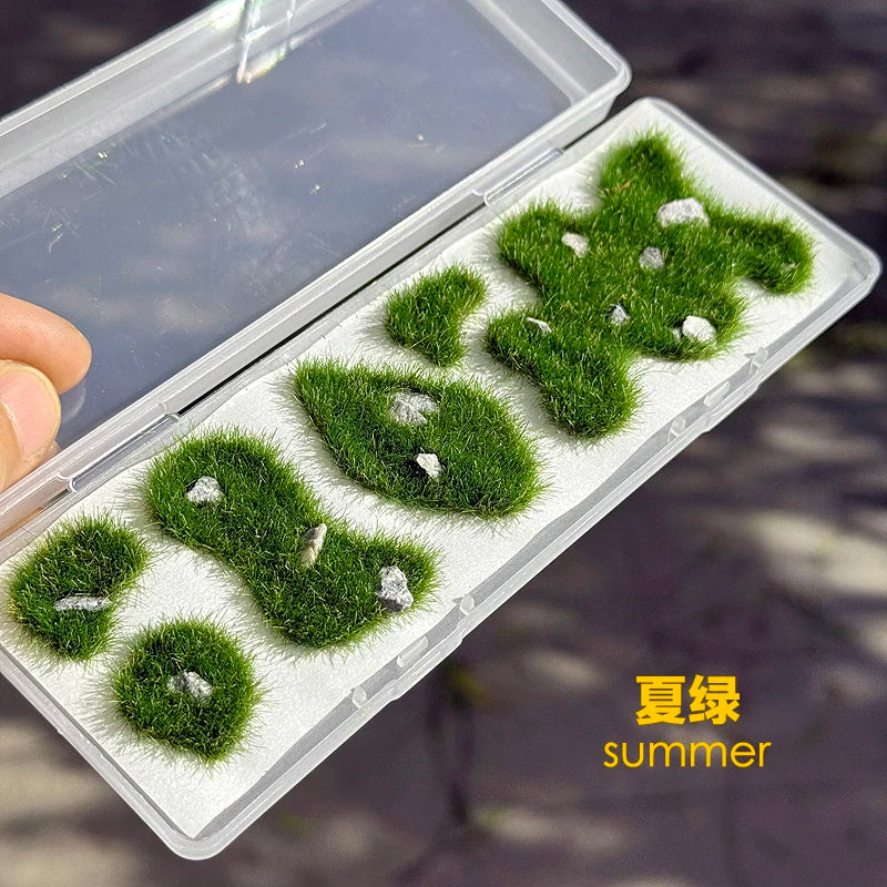 11*15cm Model Grass Turf With Stone Lawn Model Material Micro Landscape Platform Diy Material 1/64 Scale Train Railway Layout