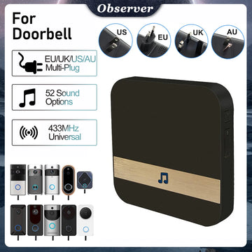 Universal 433MHz Wireless WIFI Smart Video Doorbell Chime Indoor Music Receiver 52 Melodies 4 Levels Volume for Smart Doorbells