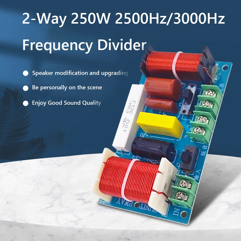 2-Way Speaker Audio Frequency Divider 2500-3000Hz 250W HiFi Crossover DIY Speaker Filter Module Home Theater Audio Modification