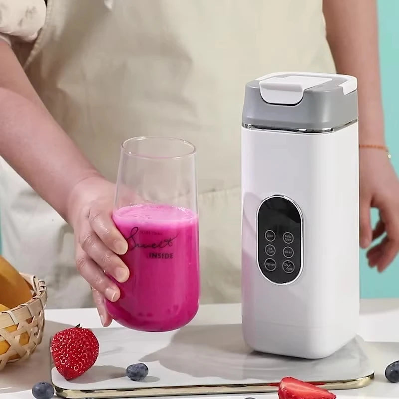 Electric Blender Rechargeable Portable Juicer USB Charging Hand Blender Electric Fruit Juicer 12 Blades Crushed Ice Juicer Cup