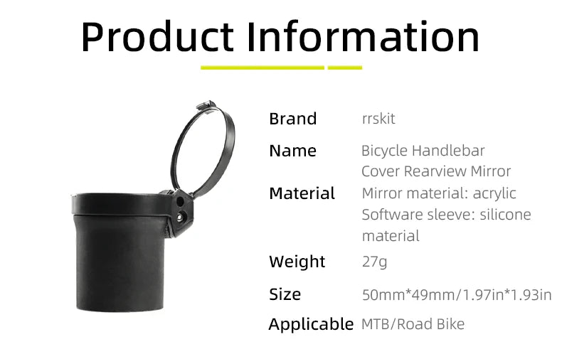 Rrskit Bicycle Handlebar Mirrors For MTB Road Bicycles 360 Degrees Rotate Bike Side Handlebar Mirror Convenient And Safety