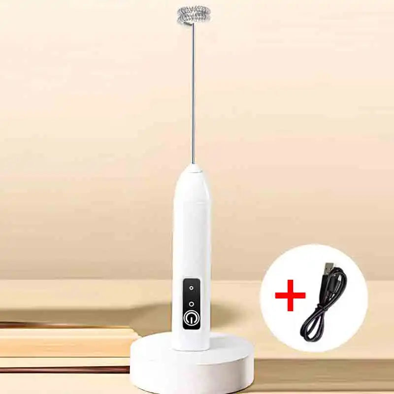 BOX Cordless Electric Milk Frother Hand Mixer Whisk, USB 3 Speeds Handheld Milk Foamer for Coffee Cappuccino Mini Blender