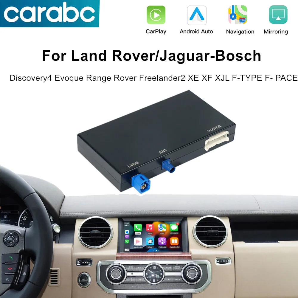 CARABC Wireless Carplay Android Auto For Land Rover Jaguar Discovery 4 Evoque Freelander 2 XE XF XJL Mirroring Decorder Box