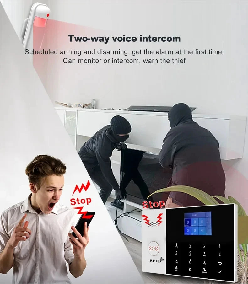 4G Alarm System Security Home WIFI Alarme Residencial Wireless Home Alarm For Tuya Smart Life With Door Sensor Work With Alexa