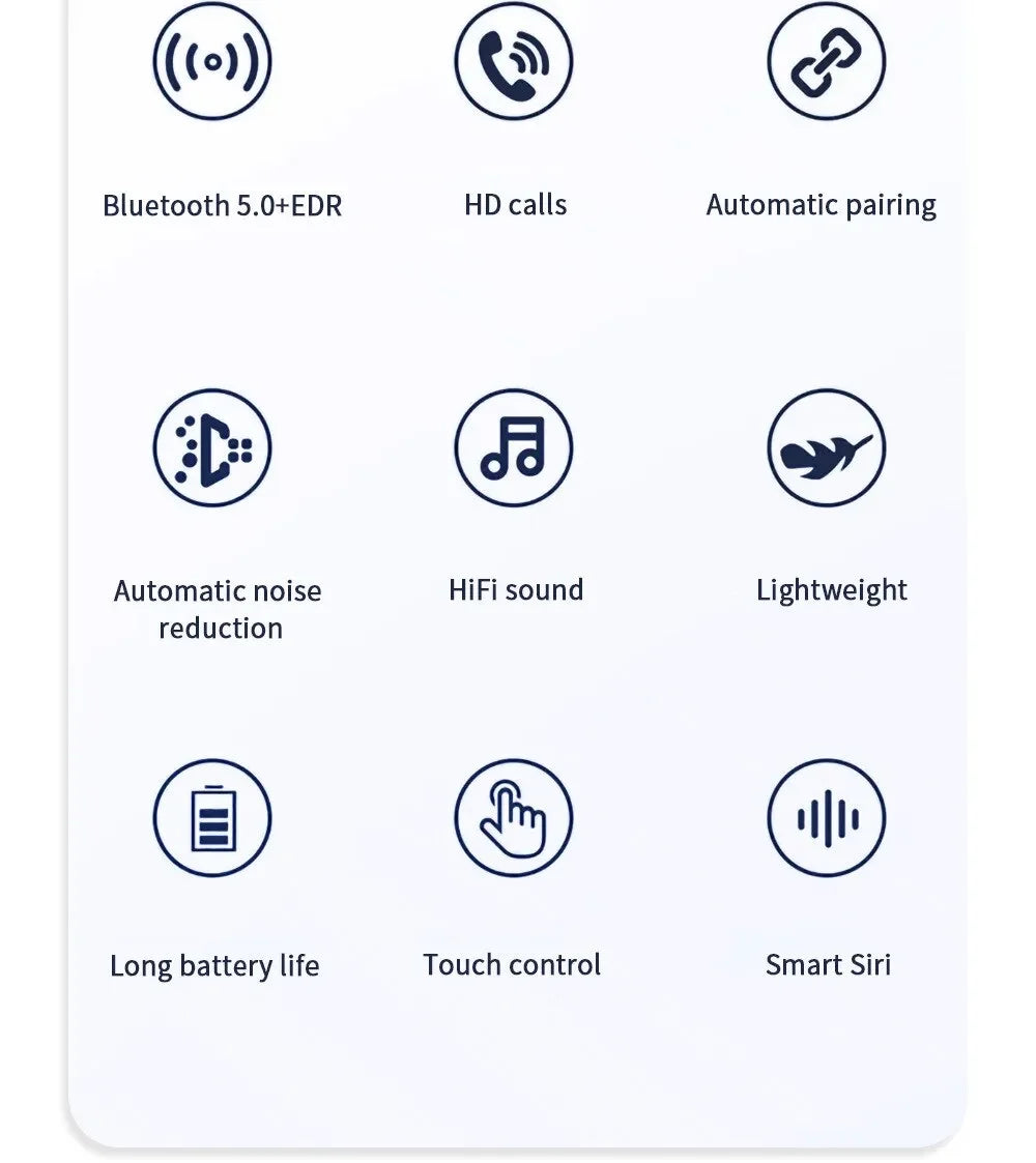 SONY J18 Wireless Bluetooth Earphones HiFI In Ear Stereo Soundtrack Microphone Waterproof Touch Noise Reduction Earphones