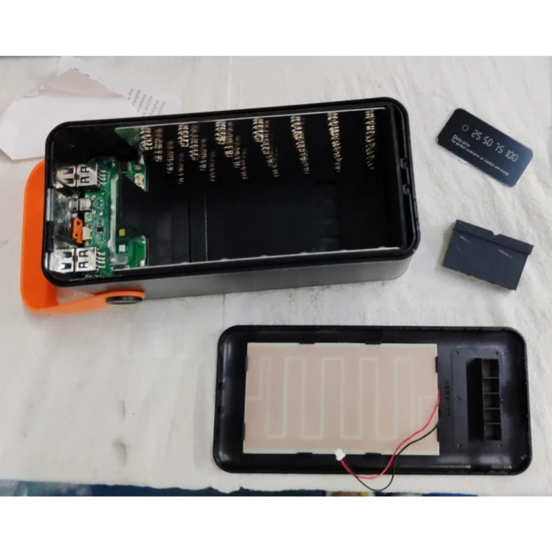 DIY Power Bank Case 18650x21 PD QC4.0 3.0 22.5W Fast Charge Battery Storage Box with Micro Type-c Charging Cable Camping Light