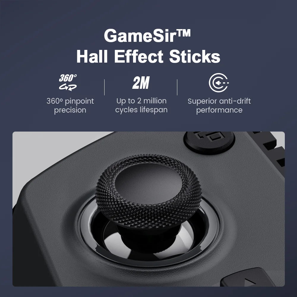 GameSir X5s Wireless Gaming Controller Bluetooth 2.4GHZ Connection Lightweight Design Hall Effect, No-Drift, App Customization