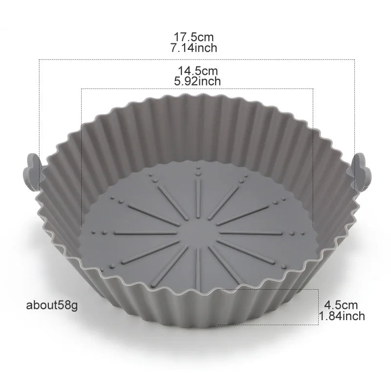 Air Fryer Baking Tray Reusable silicone baking basket Grill Pan food-grade safe non-stick fryers ovens microwave oven