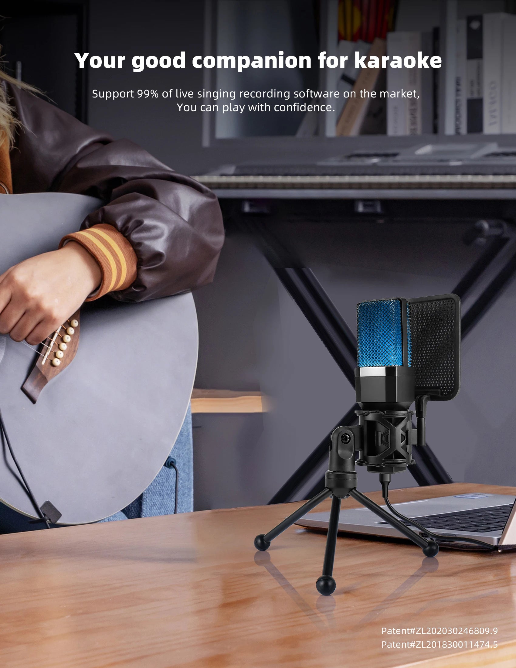 Gaming Computer Professional Condenser Microphone Mic PC Laptop USB Wired Live Streaming Podcast Studio Mike Kit Gamer Karaoke