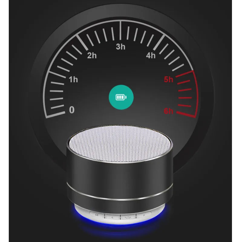 Metal Mini Speaker Bluetooth Wireless Portable Car Audio LED Light Subwoofer Portable Support TF Card USB Charging For PC Laptop