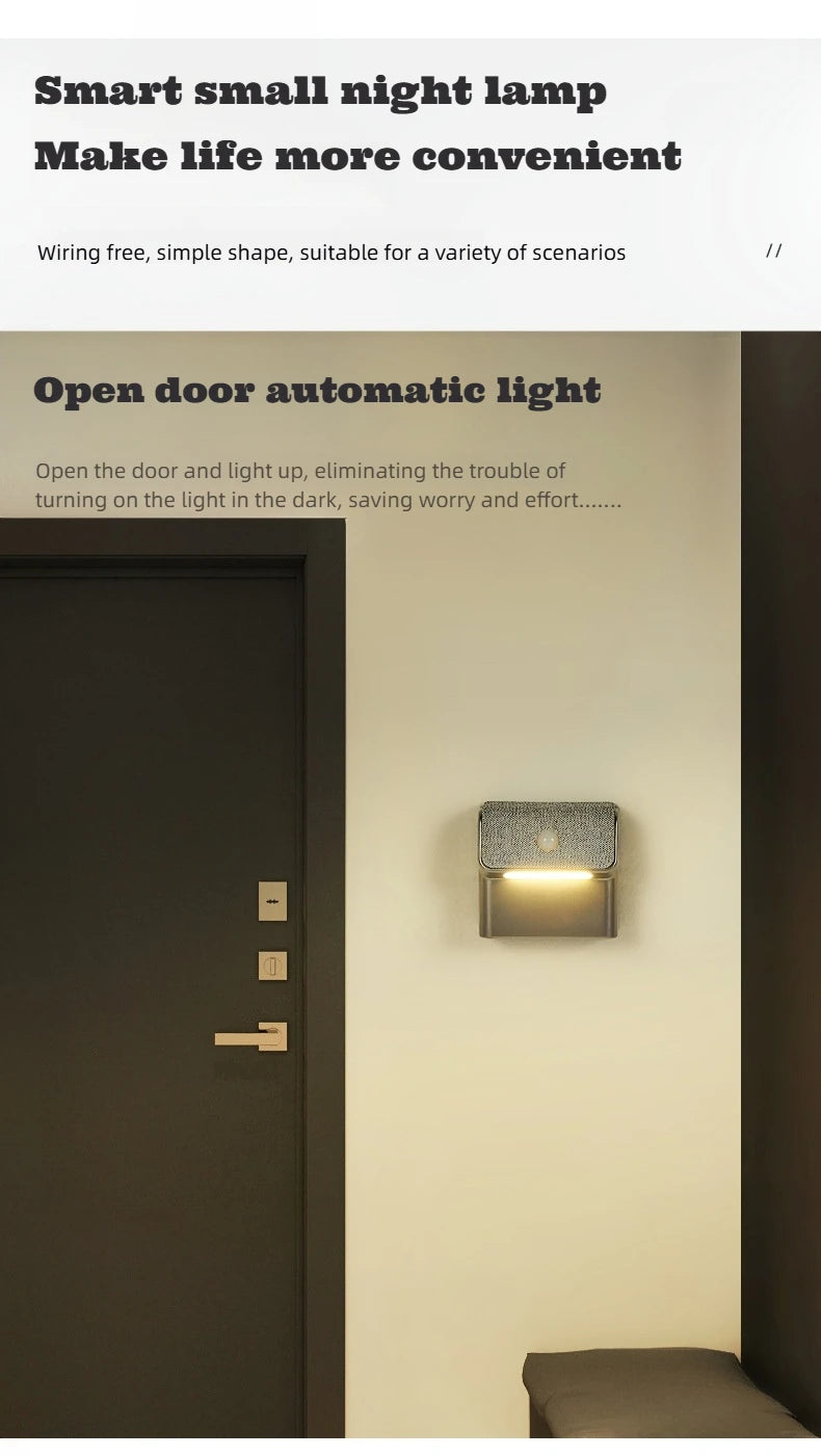 Smart Motion Sensor Wall Light - 2200Mah Usb-C Fast Charging, 3 Adjustable Brightness Levels, Multi-Device Connection, Suitable for Indoor/Outdoor Security Lighting