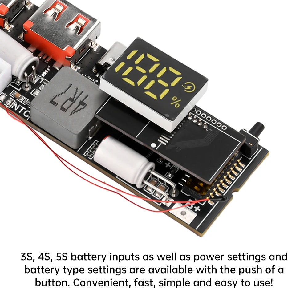 3S 4S 5S 65W 100W Power Bank Dual Type-C Bidirectional Super-Fast Charging Module Power Bank Circuit Board