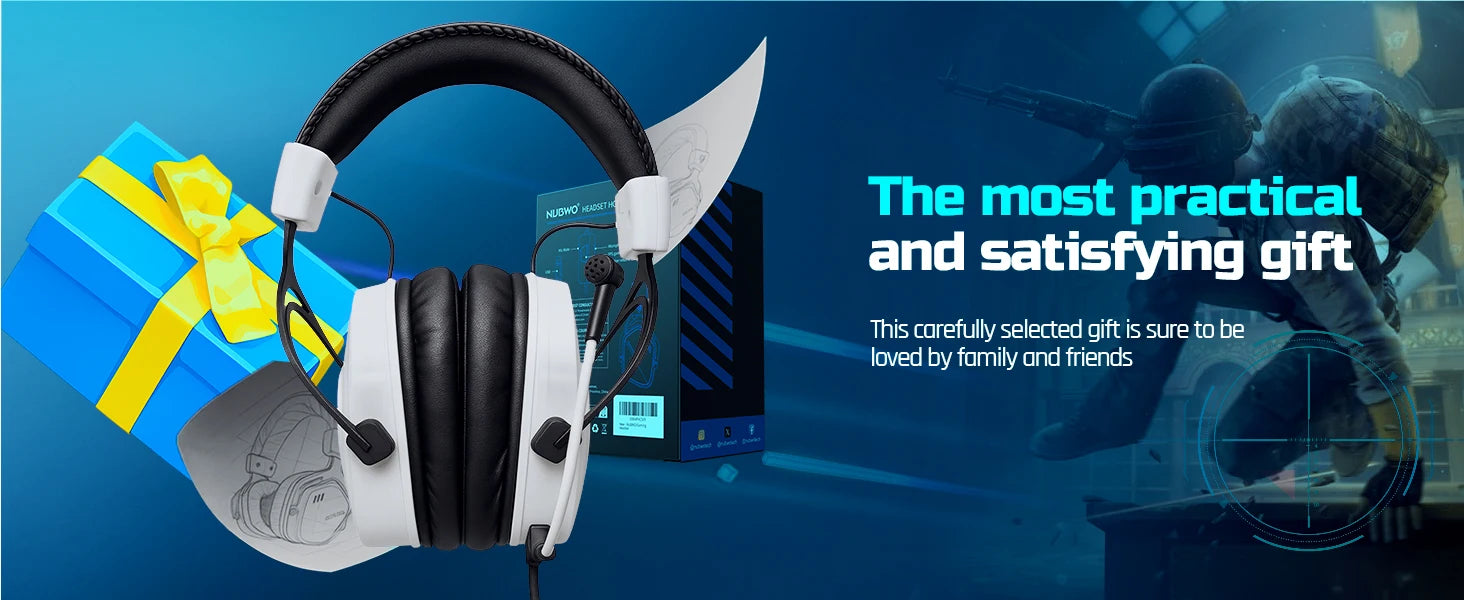 NUBWO HG03 USB-A Gaming Headset with 7.1 Surround and FPS Sound Wired Headphones with Noise Canceling Mic Comfortable Design
