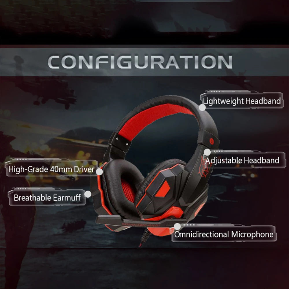 Wired Gaming Headset with 120° Adjustable Microphone
