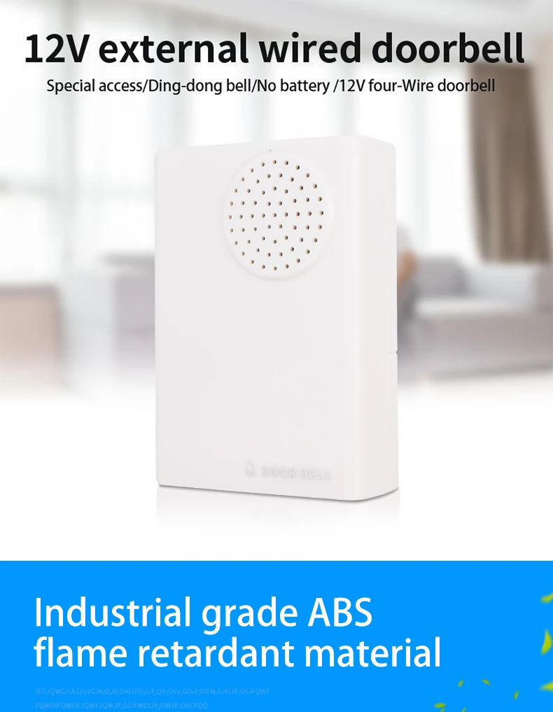 Electronic Wired Door Bell 4 Wire Doorbell 90DB Ding-Dong Sound For access control For Office Home