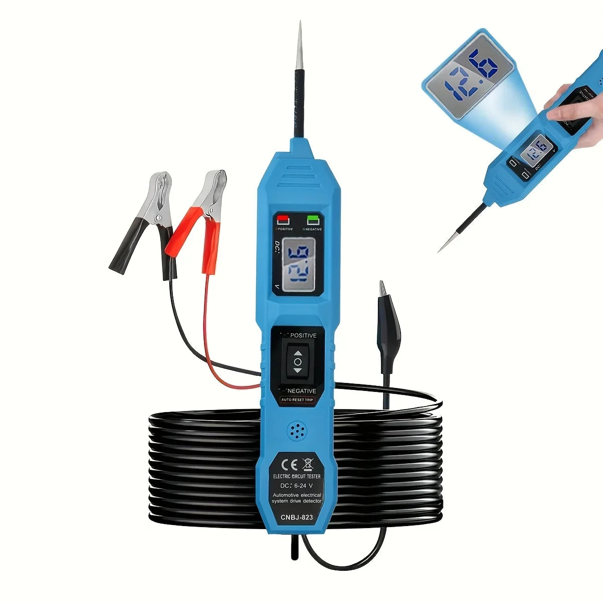 Smart Car Circuit Tester 823, with Led Voltage Display - USB Powered, Compatible with 3.5-36V Dc Vehicles