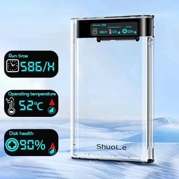 Smart Display HDD Case 2.5 Inch Transparent HDD Enclosure SATA to USB 3.0 External Shell SATA HDD SSD Storage Case for Laptop PC