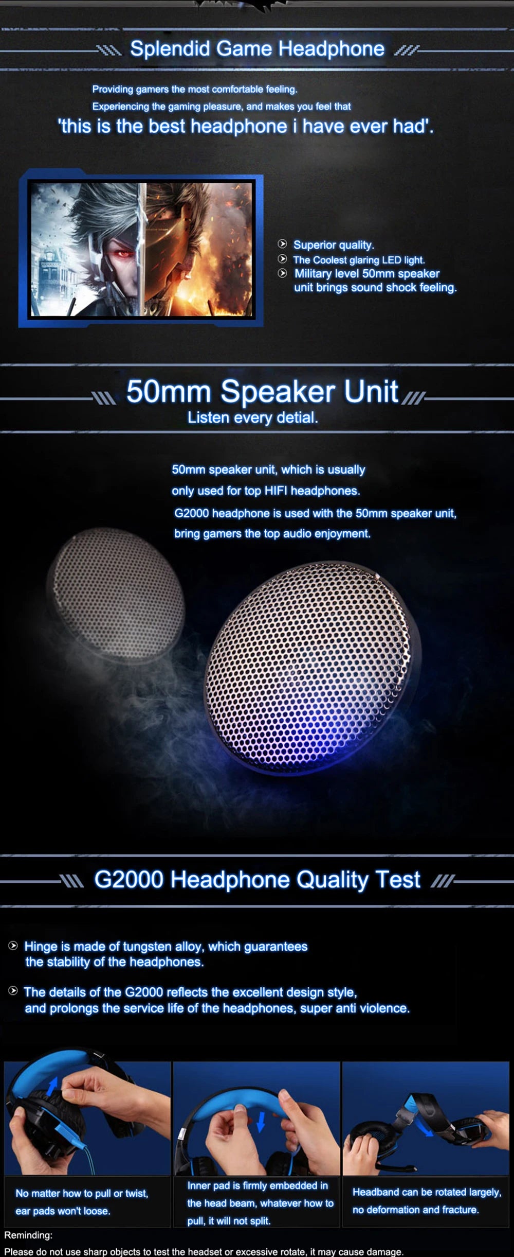 Gaming Headset Stereo Deep Bass Headphone with Microphone LED Light for PS4/PC/Laptop/Phone Gamer