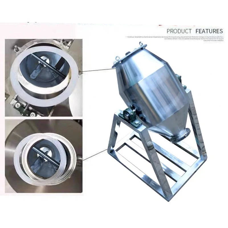5/10/20L Manual Small Powder Mixer – For Herbs, Nutrition, Animal Feed & Food Premix Commercial & Home Use