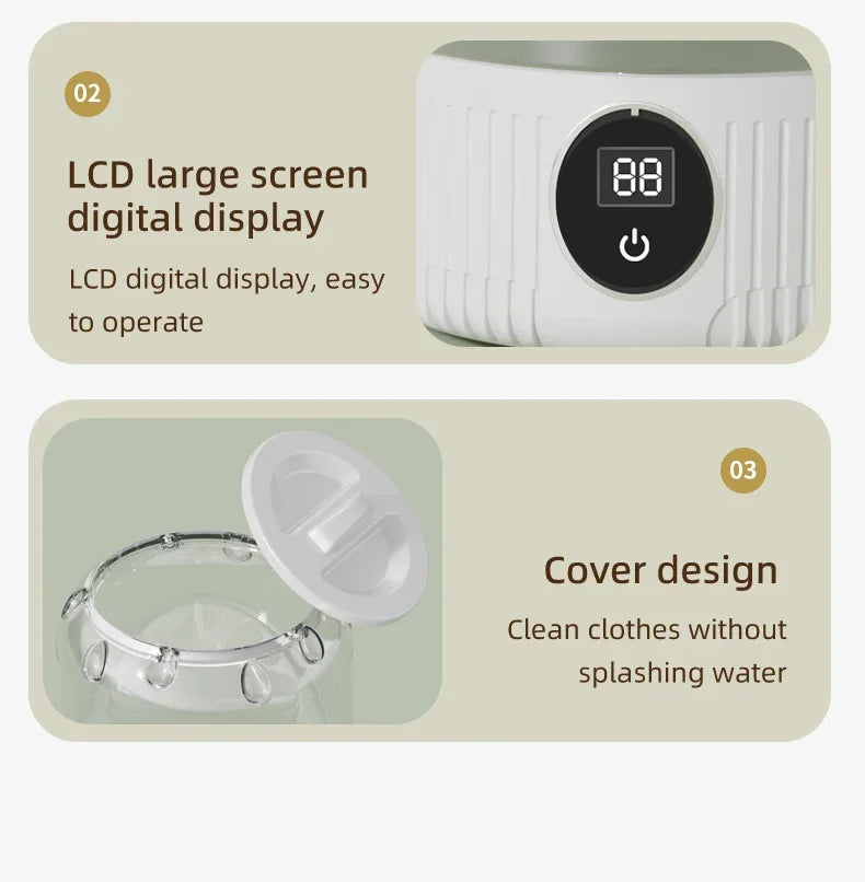 Wireless washing machine portable underwear cleaner 1L mini Socks Washing Machine Dehydratable Laundry Bucket