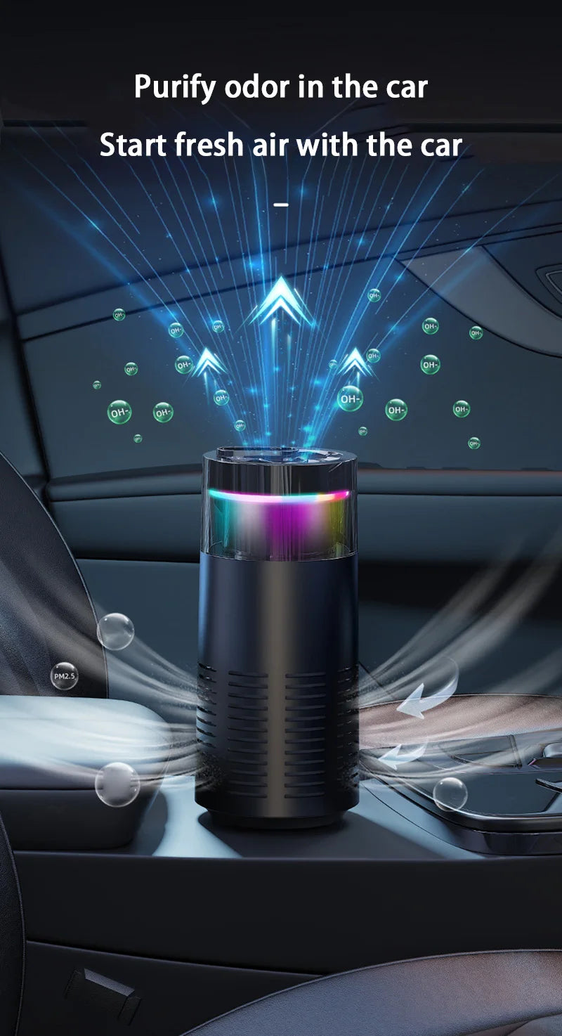 Car Air Purifier Rapid purification Removing Formaldehyde Odors Inside Car Negative Ion Ambient Light Car Air Purifier 2026