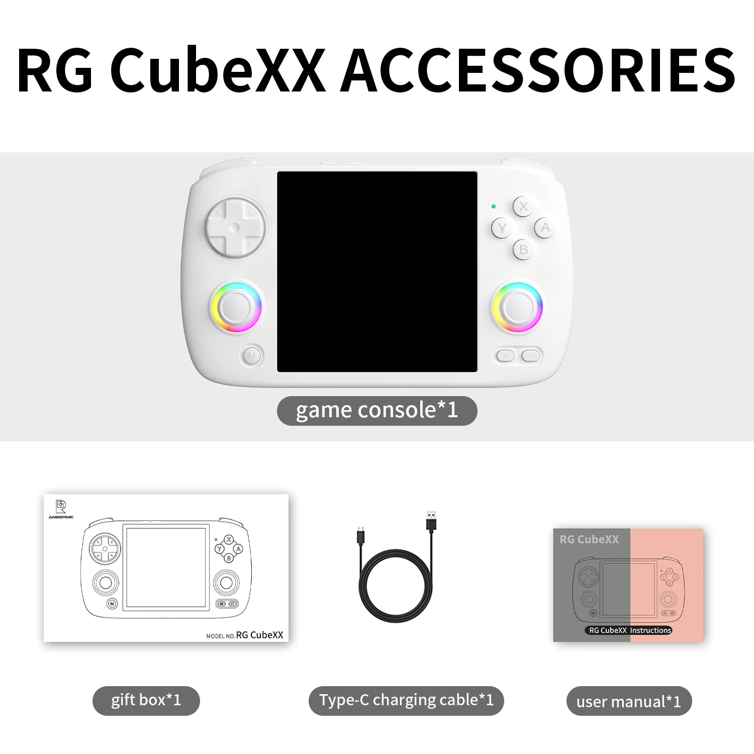 Anbernic RG CubeXX Retro Handheld Games Console Linux RGB Joystick Video Gaming Player Supports WIFI Bluetooth HD TV Connection