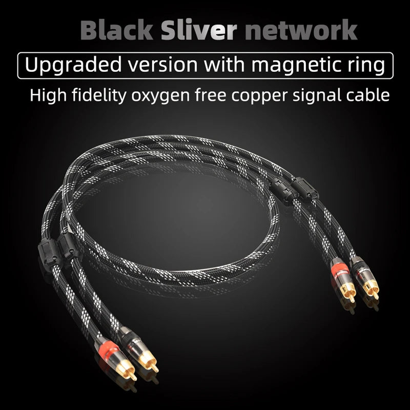 Hi-Fi Fine RCA Cable High Quality 4N OFC HIFI 2RCA-2RCA Male to Male Audio Cablemain core independent shielding One pair