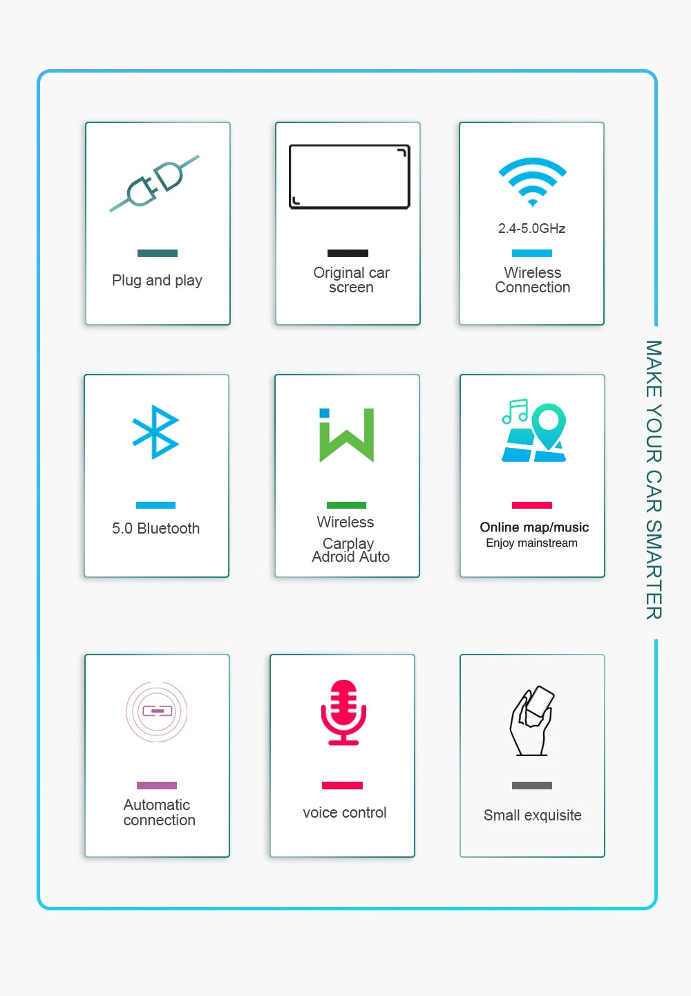 Carplay Wireless Adapter Android Auto 2in 1 Smart Dongle 2025 5G WIFI For iphone Android Phone For Volvo Benz Mg Kia Chery VW