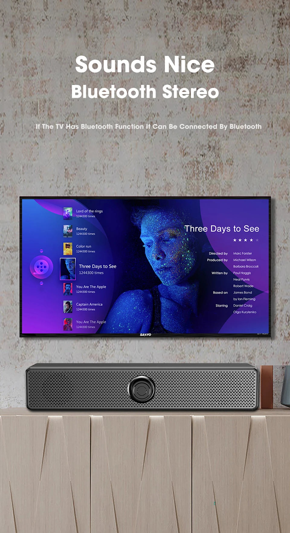 PC Soundbar Wired/Wireless Bluetooth Speaker 4D USB Powered Soundbar for TV Pc Laptop Gaming Home Theater Surround Audio System