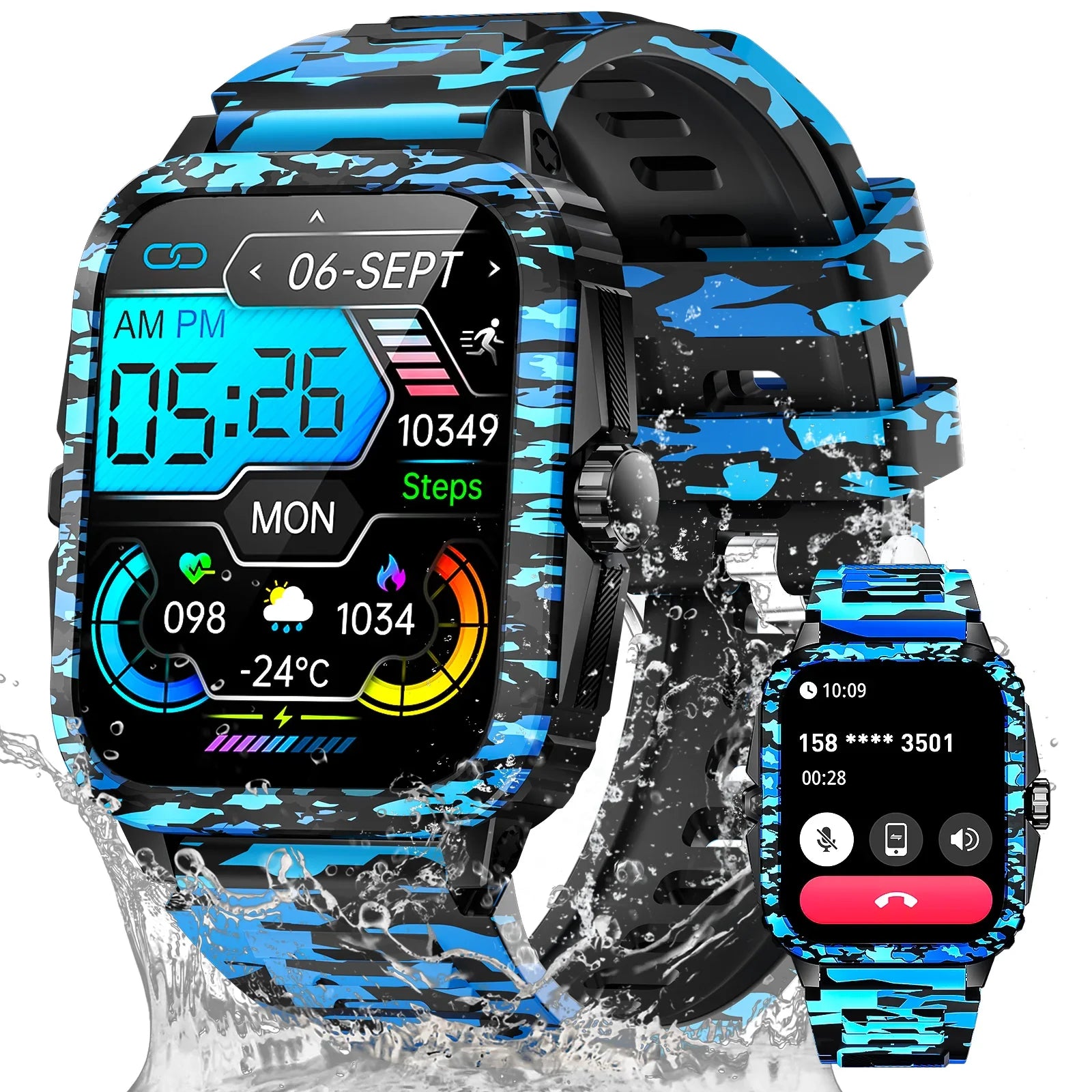 EIGIIS 2025 New Smartwatch Unisex Fitness Tracker Heart Rate Monitor Sports Watch Waterproof Activity Tracker For iPhone Android