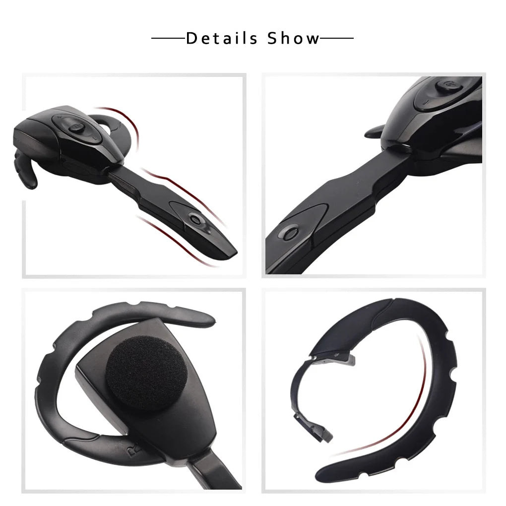Wireless Headphones Business Earphones Bluetooth-Compatible Headset Microphone Standby Car Driving Sport Handsfree Rechargeable