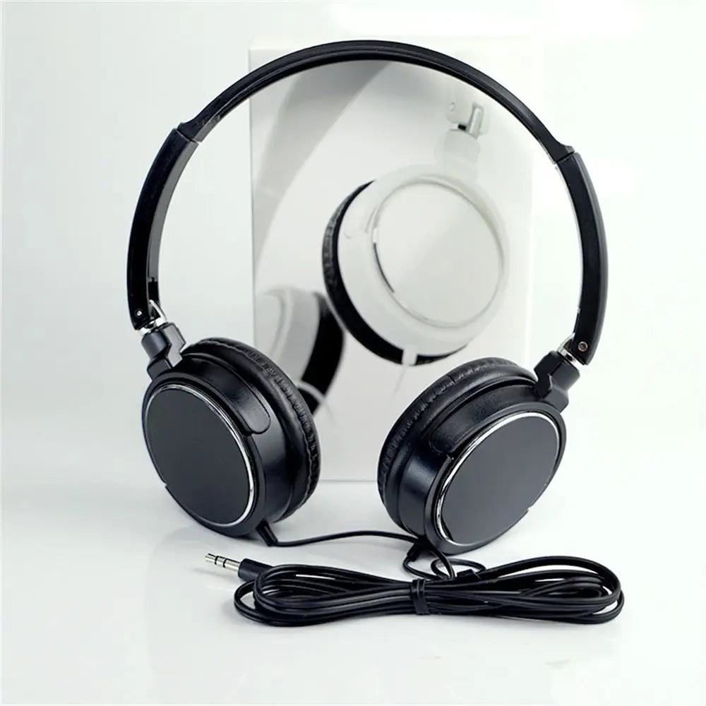 Universal Headphone Over Ear Foldable Wired Earphones HiFi Stereo Sound Portable Headset 3.5mm
