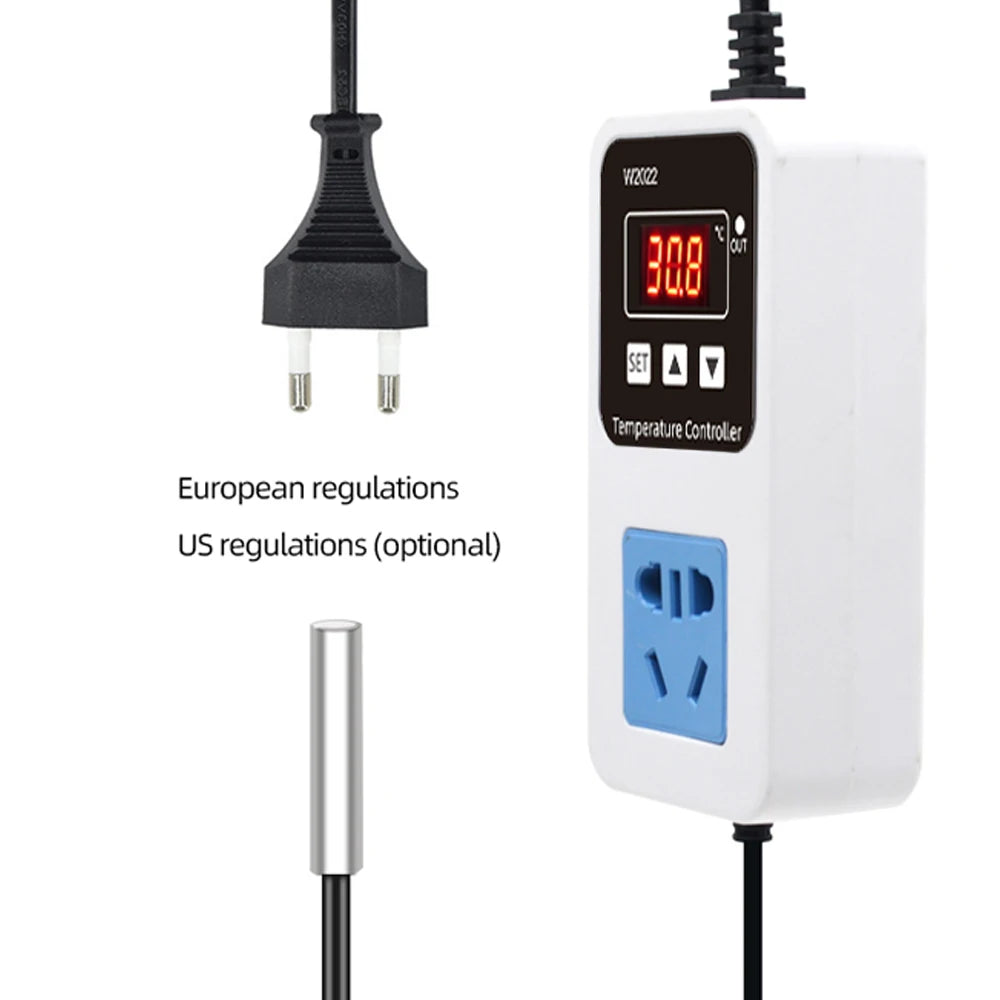 W2022 Temperature Controller AC110/220V LED Display Digital  Thermostat 1500W Smart Microcomputer Precise Temperature Control