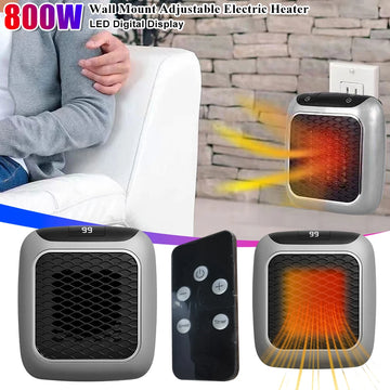 800W Wall Mount Electric Heater PTC Ceramic Digital Heaters Portable Fast Heating Warmer For Indoor Bedroom Bathroom Living Room