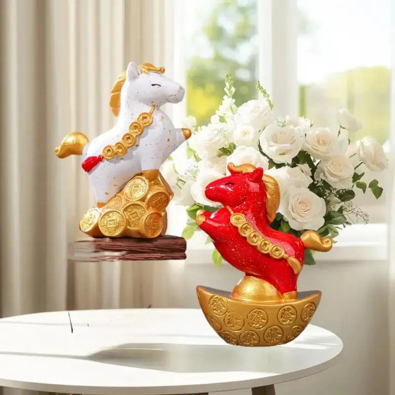 Radiant Crystal Horse Ornament Zodiac Horse Sculpture Feng Shui Series Antique Sun Chaser Showpiece for Desktop