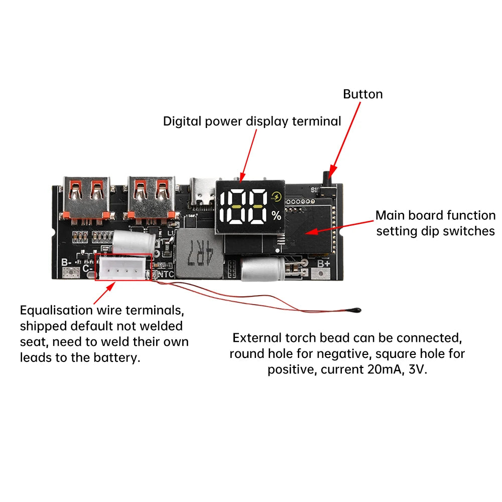 3S 4S 5S 65W 100W Power Bank Dual Type-C Bidirectional Super-Fast Charging Module Power Bank Circuit Board