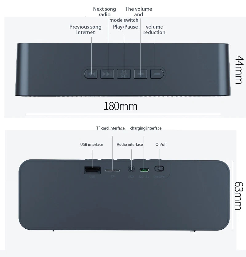 S11 Bluetooth Small Speaker Music Player Stereo USB TF Card Home Outdoor Sports Portable Mobile Phone Car Subwoofer Big Battery