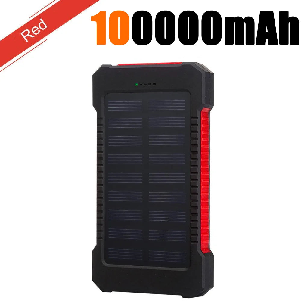 For Phone Camping Powerbanks Dual USB Travel Power Bank 500000mAh Waterproof Outdoor Solar Portable Solar Phone Charger Solar