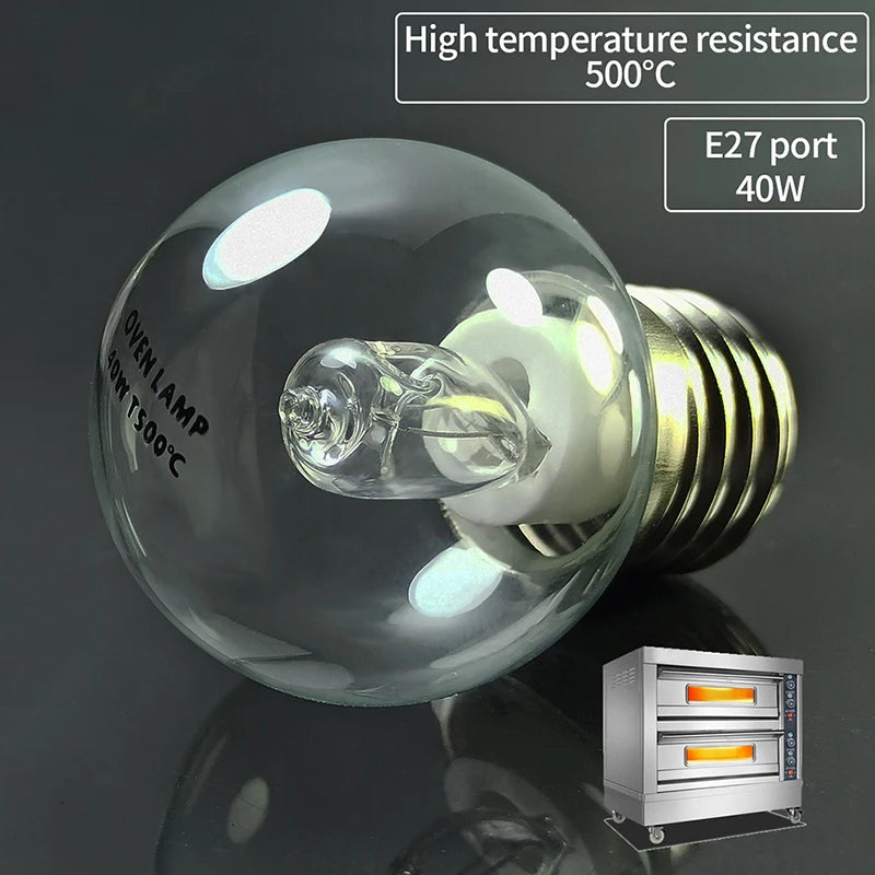 1Pc E27 40W Oven Lamp Light Microwave Oven Bulbs 220v High Temperature Resistant 500 Degree For Display Cabinet Light Bulb
