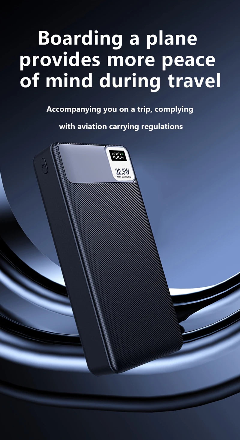 100000mAh Power Bank 22.5W Fast Charging Portable Charger External Battery High Capacity Powerbank For iPhone Huawei Oneplus